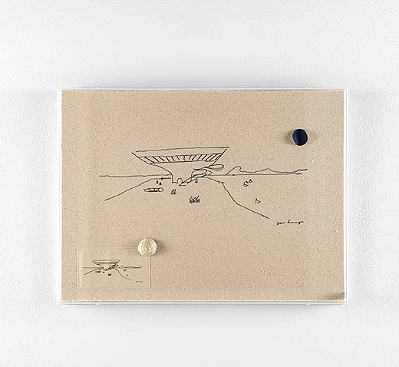 Quadro Em Acrílico Bordado e Madeira Galeria Museu MAC RJ 40x54cm