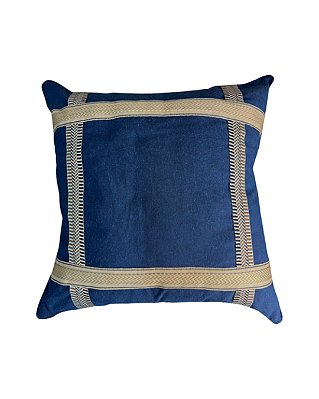 Almofada Com Passamanaria Guadalupe Azul Bic 50cm