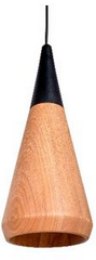 Luminária Pendente Pam Em Madeira Nogueira Ebanizada 16x40cm