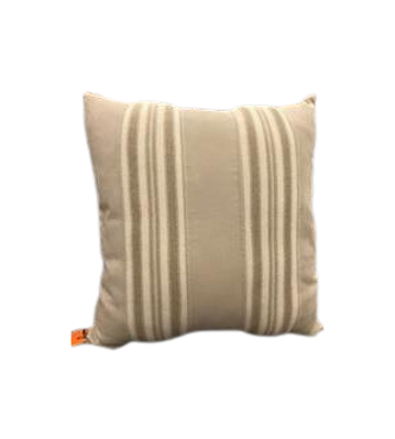 Almofada De Camurça e Tricô Com Listras A-398 Areia 45cm