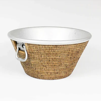 Champanheira De Rattam e Alumínio NUSA M 46x23cm