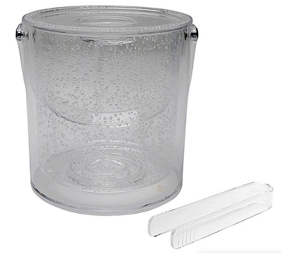 Balde De Gelo De Acrílico Com Detalhe De Bolhas Transparente 2,8L