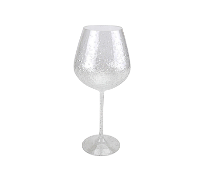 Jogo De 6 Taças Em Acrílico Com Detalhe Bolhas Transparente 680ml