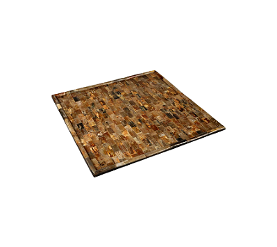 Bandeja Quadrada Em Osso Bege e Marrom 60x60x2cm
