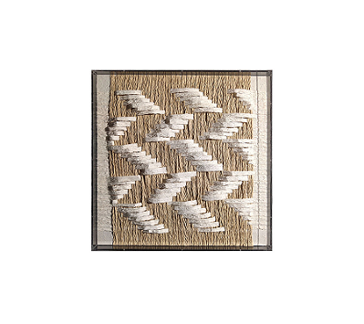 Quadro Em Acrílico Chevron Com Relevos De Fibra Natural 60x60cm