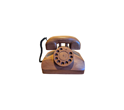 Telefone Vintage Discagem Decorativo Beto Em Madeira 20x17x23cm