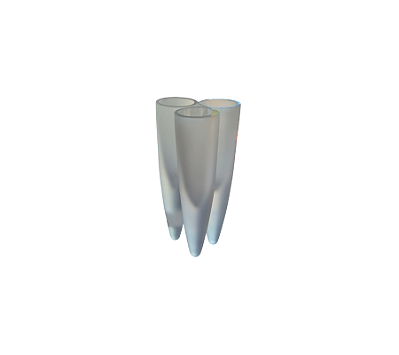 Vaso Em Vidro Com 3 Pontas Transparente Fosco 24x13cm