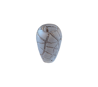 Vaso Em Vidro Com Efeito Rachaduras Transparente Fosco 30x19cm