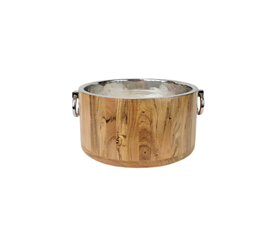 Champanheira KOCHI LIGHT Em Madeira e Inox 42x47x20cm