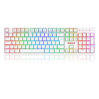 Teclado Óptico Redragon Surara Pro RGB Branco K582RGB-PRO