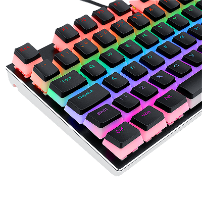 Keycaps Scarab PBT Preto ABNT2 106 Teclas Pudim Double Shot Compatível Cherry MX OEM