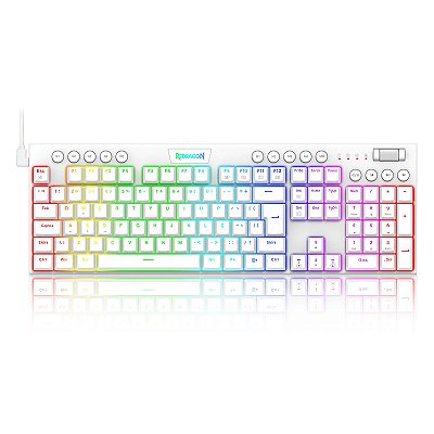 TECLADO MECÂNICO RGB REDRAGON HORUS BRANCO