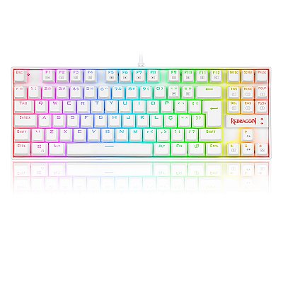 TECLADO MAGNÉTICO GAMER REDRAGON KUMARA PRO RGB BRANCO