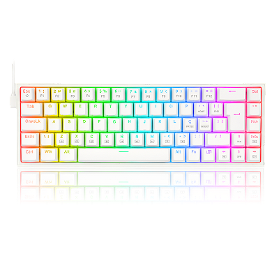 TECLADO MECÂNICO GAMER CASTOR RGB BRANCO SWITCH ABNT2
