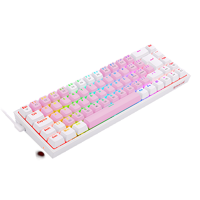 TECLADO MECÂNICO GAMER CASTOR RGB ROSA COM BRANCO SWITCH ABNT2