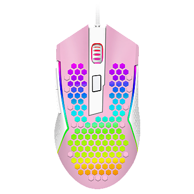 MOUSE REAPING ELITE RGB ROSA COM BRANCO