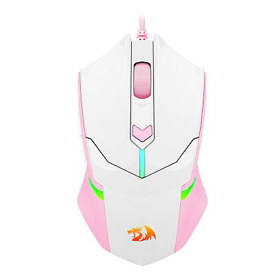 MOUSE GAMER REDRAGON CENTROPHORUS RGB BRANCO COM ROSA