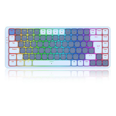 Teclado Mecanico Low Profile Redragon Vili Azul com Switch Brown