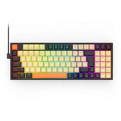 Teclado Gamer mecânico 96% Redragon Kitava CLO RGB com Switch Brown