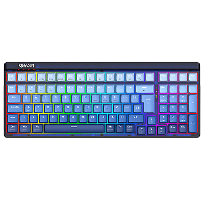 Teclado Sem Fio Redragon Garen Pro Azul RGB Mecânico 96% com Switch Purple