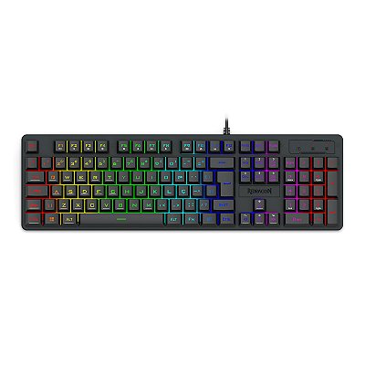 Teclado Membrana Gamer Redragon Netherbane Preto RGB