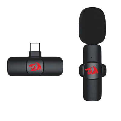 Microfone Lapela Redragon Athan USB Tipo-C 2.4GHz com ANC - GM93
