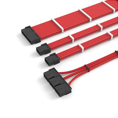 Kit de Cabos de Extensão Redragon 4 em 1 RD-GCP07 – Vermelho | ATX + CPU + GPU 12VHPWR