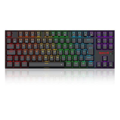 Teclado Gamer Redragon Kumara Elite – Switch Marrom, TKL, Iluminação Rainbow, Tripla ConectividadeO Redragon Kumara Elite K552-KRS