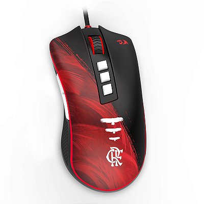 Mouse Gamer Redragon Flamengo Attack FL711 - 12400 DPI - Iluminação LED Vermelha