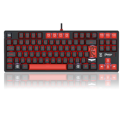 Teclado Mecânico Redragon Flamengo Nation FL576 - TKL ABNT2 - Switch Marrom 🔴⚫