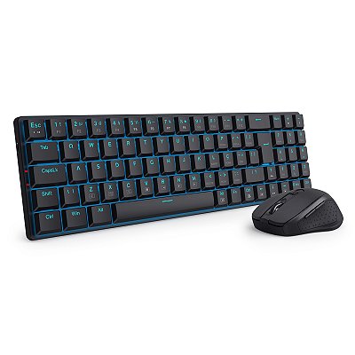 Kit Teclado e Mouse Mecânico Sem Fio Redragon Office BS-8772 BK