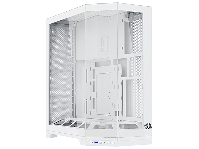 Gabinete Gamer Redragon Edge Branco – Design Rotacionado, Vidro Temperado e Fluxo de Ar Avançado (CA-608W)