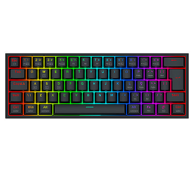 Teclado Mecânico Gamer Redragon Alcor RGB 60% QMK / VIA – K717B-RGB-PROO Redragon Alcor K717B-RGB-PRO