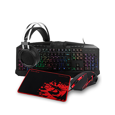[SE] KIT GAMER REDRAGON ESSENTIALS S112 4 EM 1 – TECLADO + MOUSE + HEADSET + MOUSEPAD