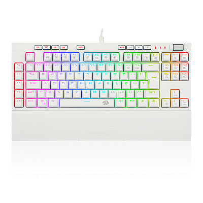 [SE] Teclado Óptico Redragon Broadsword Pro RGB BRANCO K588RGB-PRO COM FIO
