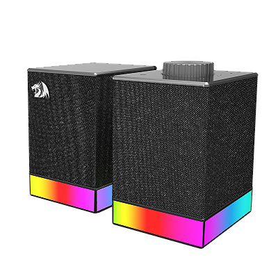 Caixas de Som Gamer Redragon Glyph RGB 2.0 Preto Bluetooth USB 10W RMS com Controle Touch e Roda de Volume GS517