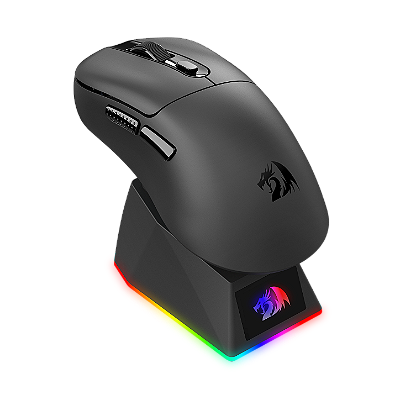 Mouse Gamer Redragon Ebony Standard Preto 24000 DPI Tri Mode com Dock de Carregamento Magnético - M998-STD-1K