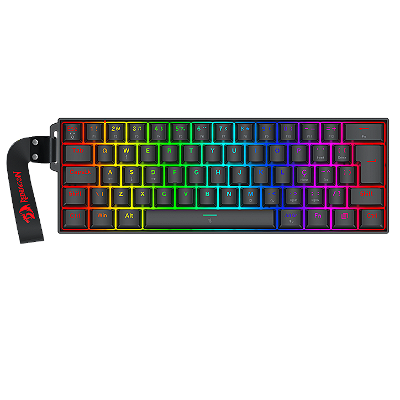 Teclado Magnético Redragon Fizz Magnetic+ 60% Preto RGB Switch AmberMag Linear ABNT2 8000 Hz com Alça Decorativa Ponto d