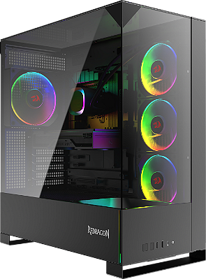 Gabinete Gamer Redragon Darkline CA-621 Preto ARGB Mid Tower Triplo Vidro Temperado USB-C