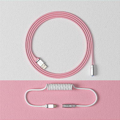 Cabo para Teclado Enrolado Aviator Akko Prunus Lannesiana USB-A e USB-C