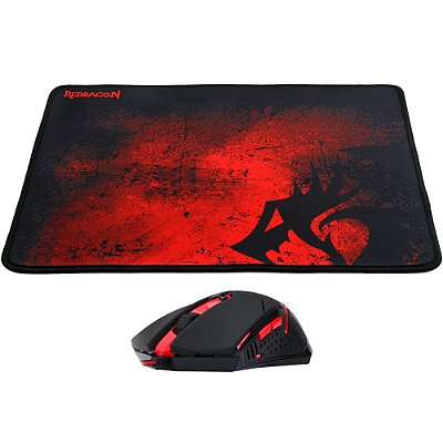 Kit Mouse e Mousepad Redragon 330x260x3mm, M601-BA