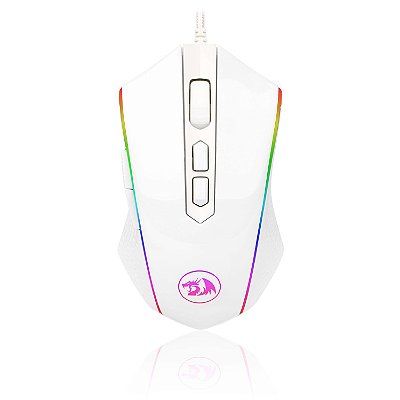 Mouse Gamer Redragon Memeanlion M710 RGB, 10000 DPI, 10 Botões, lunar White