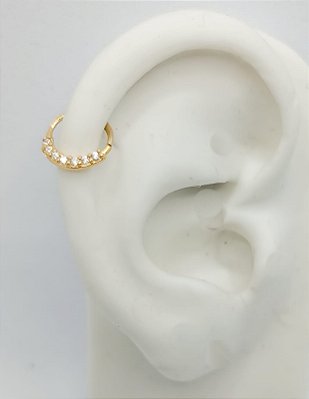 Brinco Piercing de Furo Cravejado