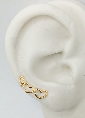 Brinco Ear cuff Corações