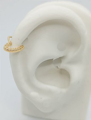 Brinco Percing de Furo Coração Cravejado