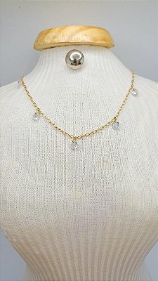 Gargantilha Choker Pontos de Luz Cristal