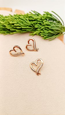 Conjunto Coração Cravejado Cristal