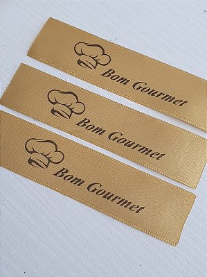 Etiqueta de cetim personalizada - 100 unidades - 2,2 x 7 cm