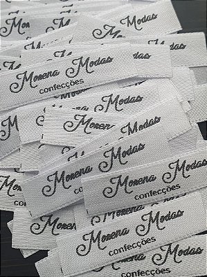 Etiqueta de cetim personalizada - 100 unidades - 2,2 x 8 cm