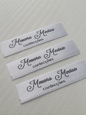 Etiqueta de cetim personalizada - 500 unidades - 2,2 x 6 cm